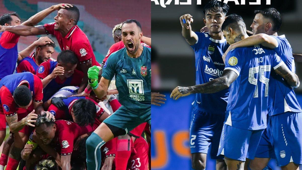 RUMOR TRANSFER MALUT UNITED - Para pemain Malut United (kiri) dan Persib Bandung (kanan) di gelaran Liga 1 2024/2025. Malut United kans gembosi Persib Bandung di bursa transfer awal musim 2025/2026.