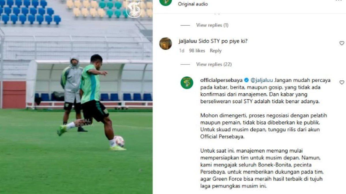 RUMOR PELATIH - Manajemen Persebaya Surabaya menyangkal rumor eks pelatih Timnas Indonesia, yakni Shin Tae-yong yang dikaitkan dengan Bajul Ijo, Minggu (23/3).