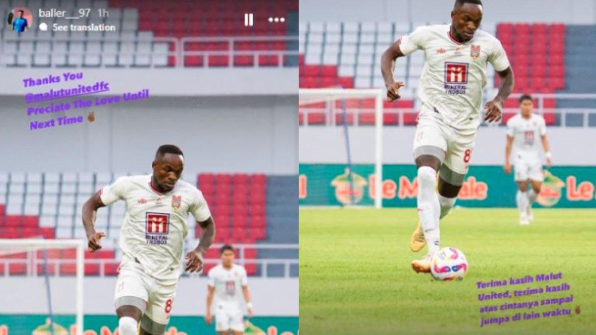 Sosok striker Malut United, yakni Victor Mansaray kepergok berpamitan dari Liga 1 2024, Sabtu (28/12).