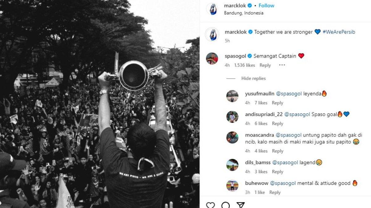 Kapten Persib Bandung, Marc Klok buka suara terkait isu kurang sedap yang menerpa Pangeran Biru, Minggu (22/9) dan dikomentari sang mantan, Ilija Spasojevic yang memberi semangat. Persib Bandung sendiri sempat diterpa dugaan penganiayaan dan intimidasi yang dilalukan oknum pemain dan staf kepada suporter setelah laga melawan Port FC di AFC Champions League 2 2024, Kamis (19/9).