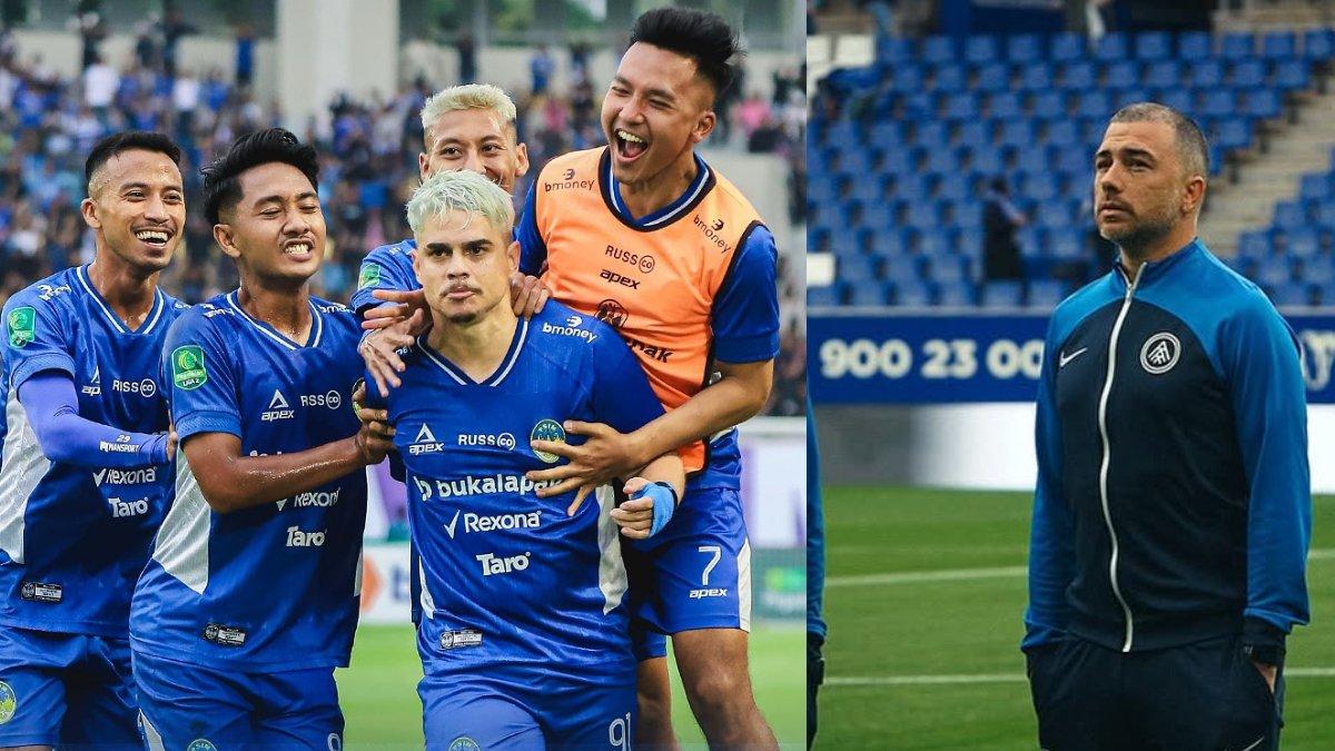 RUMOR PELATIH LIGA 1 - para pemain PSIM Yogyakarta di gelaran Liga 2 2024/2025 (kiri) dan sosok Marcos Reina (kanan). Marcos Reina kabarnya batal merapa ke PSIM Yogyakarta.