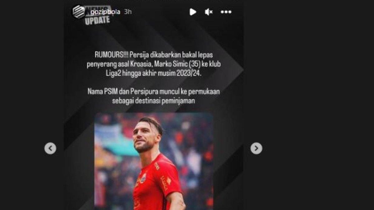 Marko Simic santer dilepas Persija Jakarta ke klub Liga 2 2023/2024.
