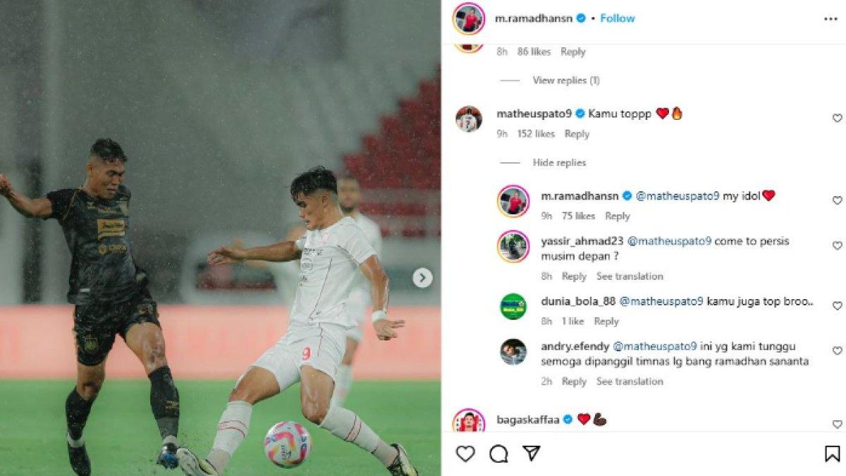 Sosok Matheus Pato yang mengomentari aksi Ramadhan Sananta ketika melawan PSIS Semarang langsung dibalas ajakan untuk bergabung ke Persis Solo oleh Pasoepati, Selasa (21/1).