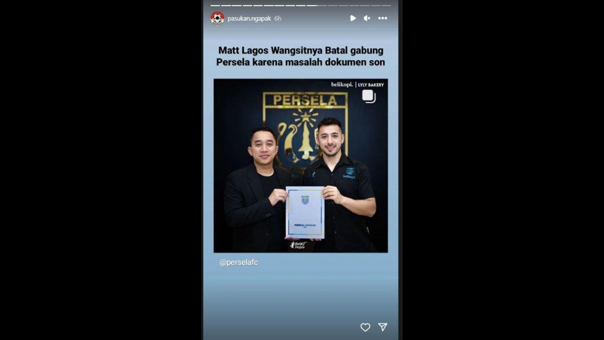 Sosok rekrutan anyar Persela Lamongan di Liga 2 2023 ini, yakni Matt Lagos rumornya bakal dicoret karena ada masalah di dokumen pribadi sang pemain jelang bergulirnya kompetisi musim ini.