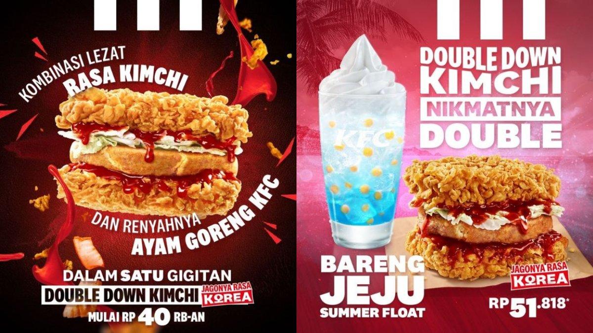 Menu KFC DoubleDown Kimchi dengan Jeju Summer Float