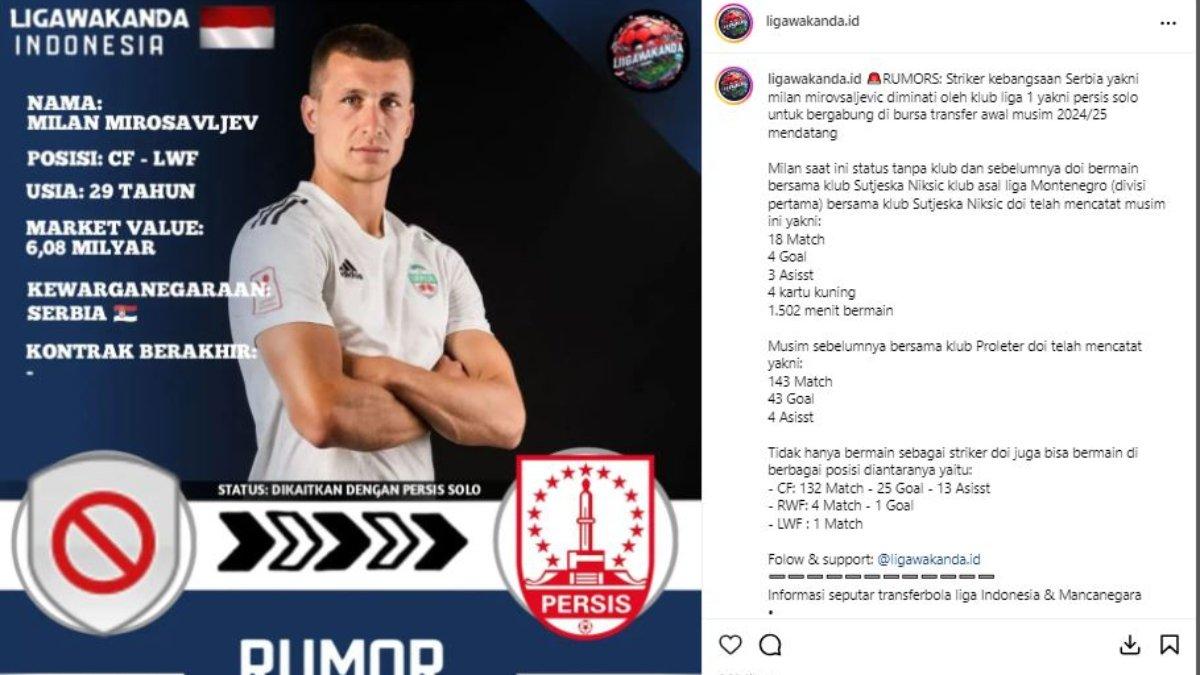 Milan Mirosavljev masuk ke dalam lis bidikan Persis Solo.