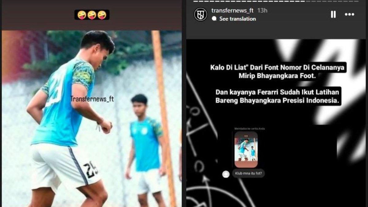 RUMOR - Wonderkid Persija Jakarta, Muhammad Ferarri disinyalir kepergok latihan dengan Bhayangkara FC jelang musim 2024/2025 mendatang.