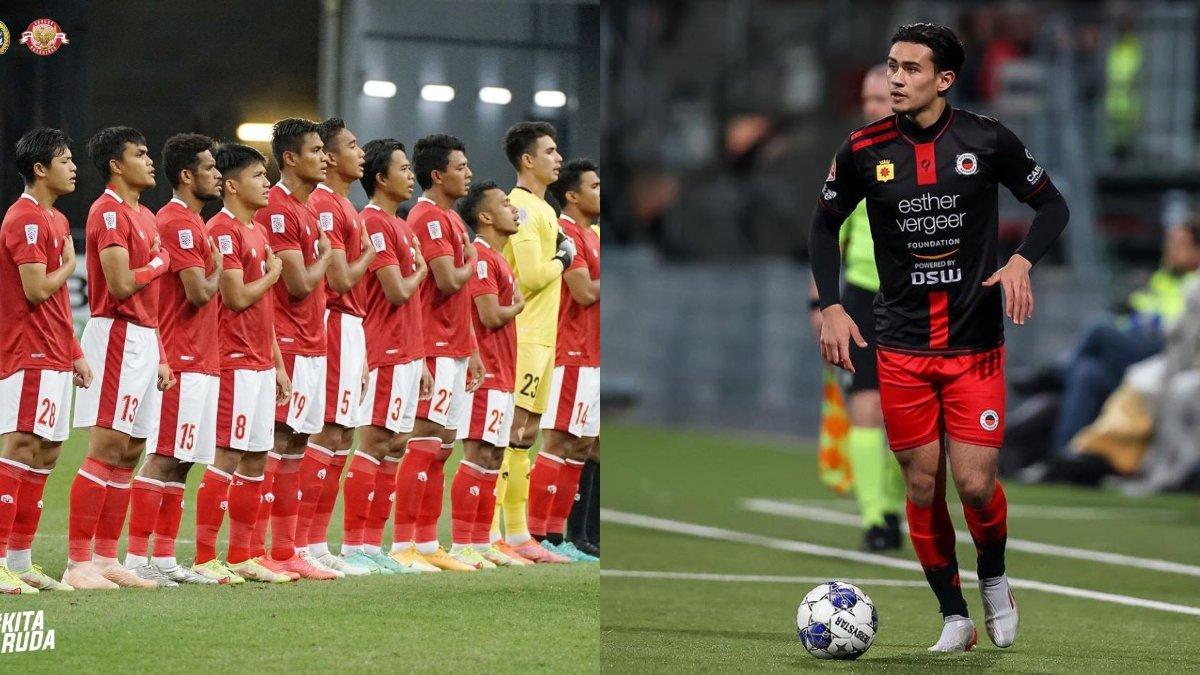 Skuad Timnas Indonesia senior (kiri) dan pemain Swansea City FC Nathan Tjoe-A-On (kanan).