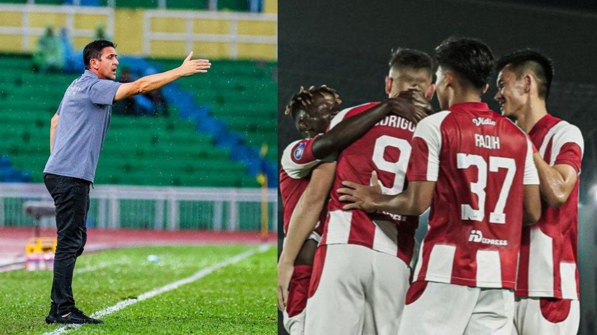 Nenad Bacina (kiri) dan skuad Persis Solo (kanan).