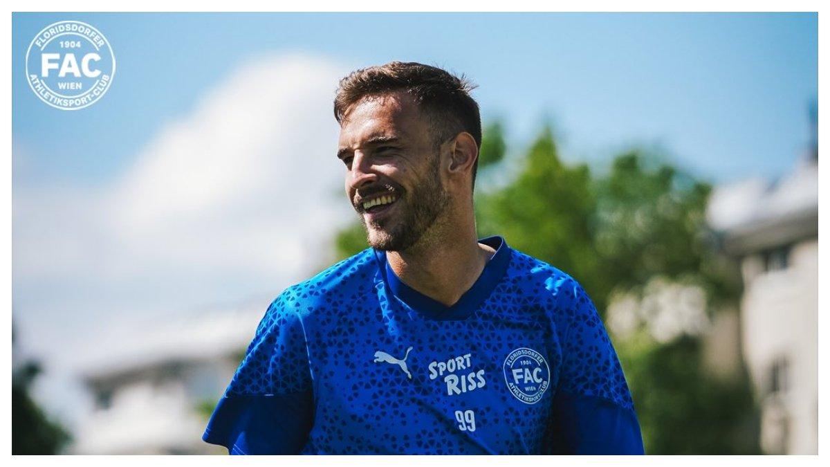 Potret Nermin Haljeta saat berseragam floridsdorferac. sosok penyerang incaran PSM Makassar untuk memperkuat skuad di musim 2024/2025.