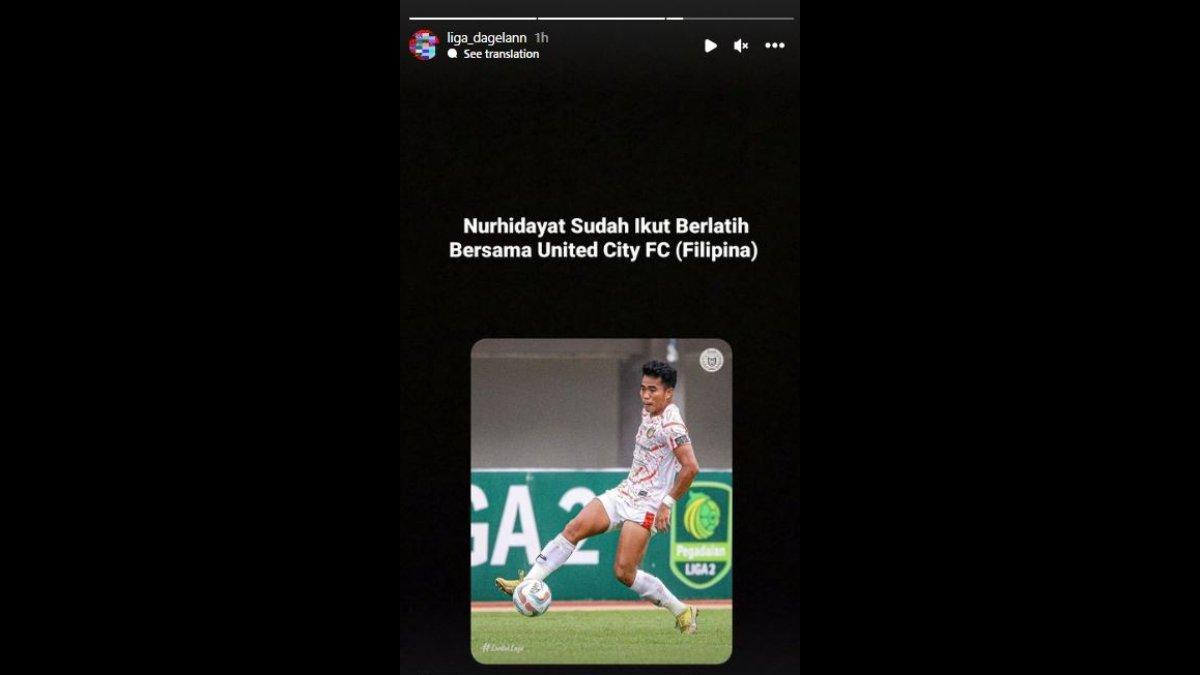 Bek Persiraja Banda Aceh berlabel Timnas Indonesia, yakni Nurhidayat kabarnya tengah berlatih di klub Liga Filipina, United City FC, Jumat 9 Februari 2024.