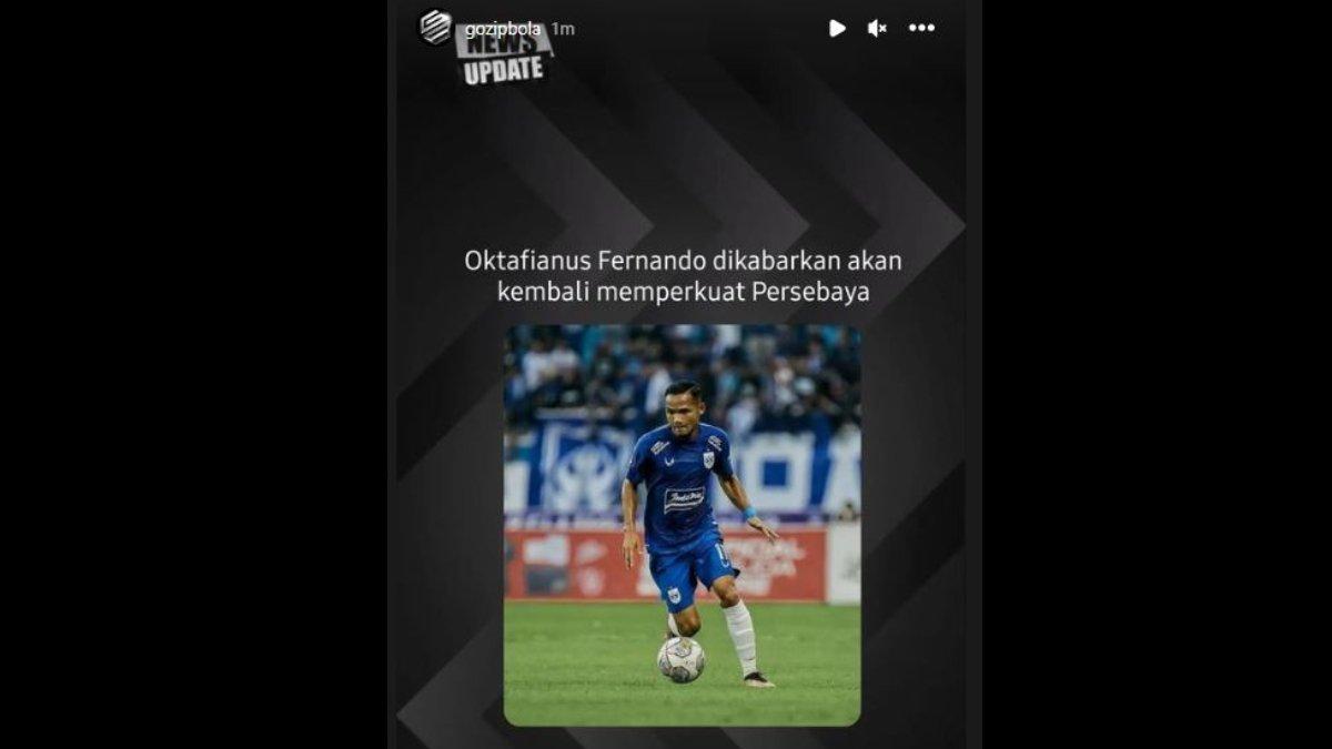 Rumor Oktafianus Fernando bakal kembali ke Persebaya Surabaya di putaran kedua Liga 1 2023.