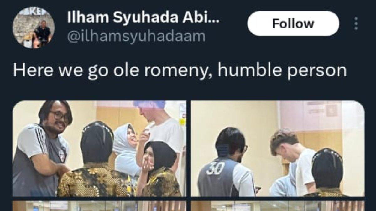Tangkapan layar cuitan X @ilhamsyuhadaam yang mengabarkan sosok Ole Romeny, striker FC Utrecht yang berada di Mitra Keluarga Cibubur dan berpotensi segera dinaturalisasi Timnas Indonesia, Jumat (15/11).