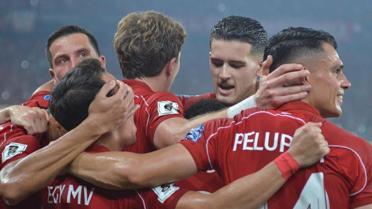 KEMENANGAN TIMNAS - Momen perayaan gol Ole Romeny dalam partai Grup C Kualifikasi Piala Dunia 2026 zona Asia antara Timnas Indonesia vs China yang digelar di Stadion Utama Gelora Bung Karno pada Kamis (5/6/2025).(