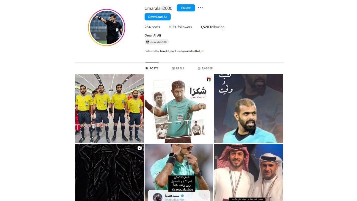 Omar Al Ali tak lagi memprivasi akun Instagramnya.