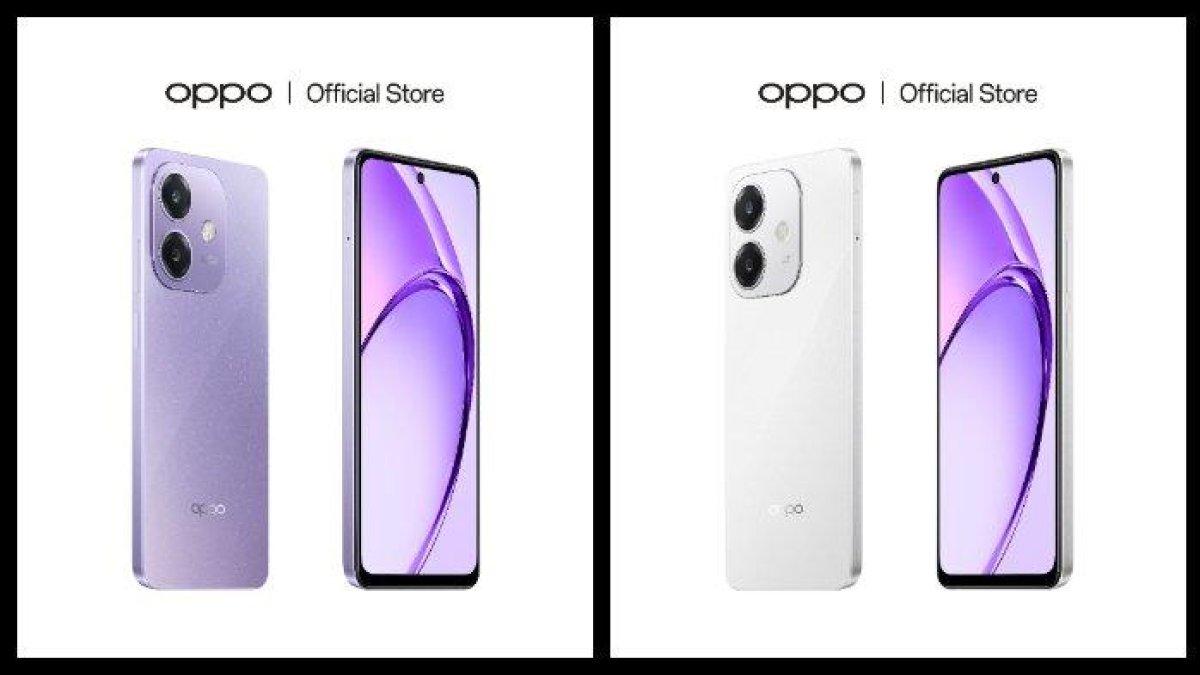 Tampilan desain bodi depan dan belakang Oppo A3 NFC.