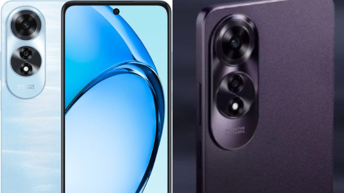 HARGA HP OPPO - Penampakan Oppo A60 Ripple Blue (kanan) dan Midnight Purlple (kiri) diakses dari oppo.com, Selasa (8/4/2025).