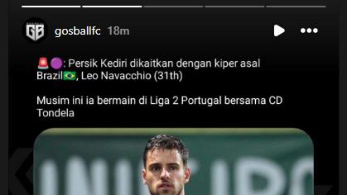 RUMOR - Persik Kediri dikaitkan dengan kiper asing asal Brasil, yakni Leo Navacchio jelang gelaran Liga 1 2024.