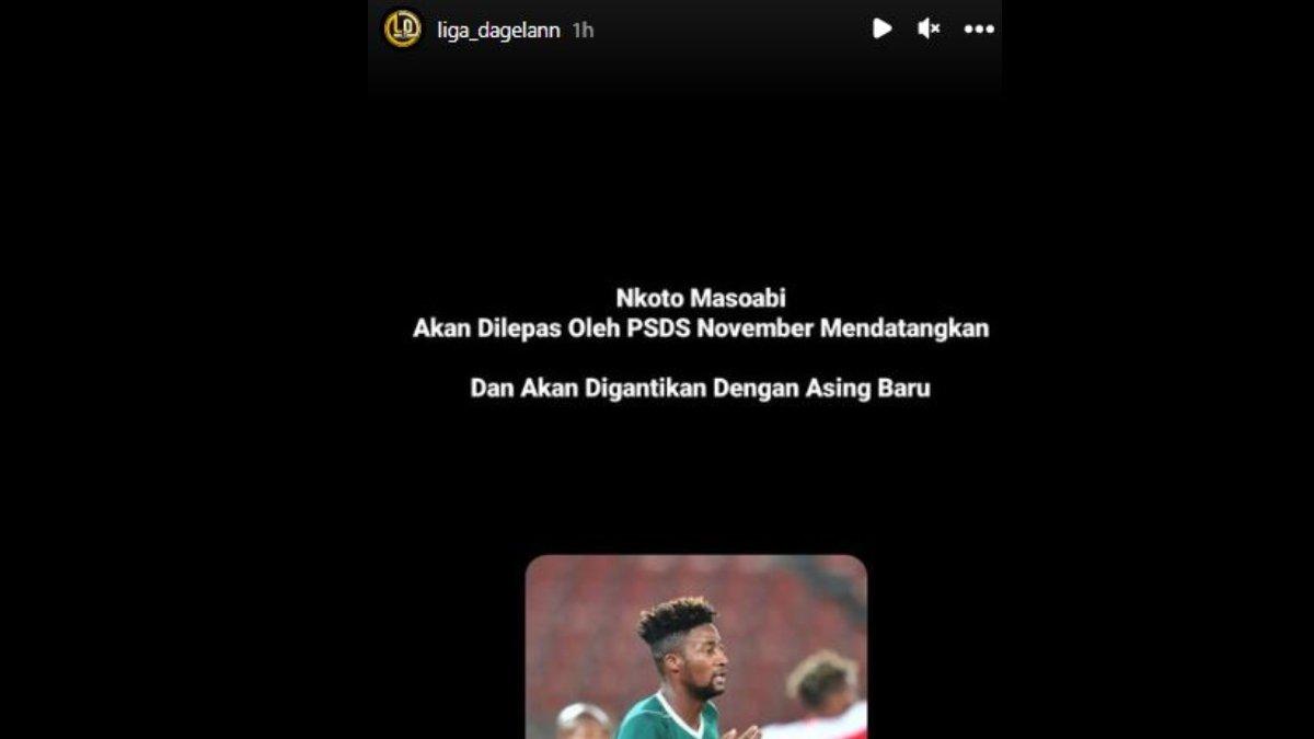 Rumor dilepasnya sosok Nkoto Masoabi oleh PSDS Deli Serdang di gelaran Liga 2 2023, Minggu 8 Oktober 2023.