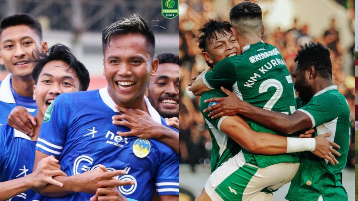 Skuad PSIM Yogyakarta (kiri) dan PSS Sleman (kanan).