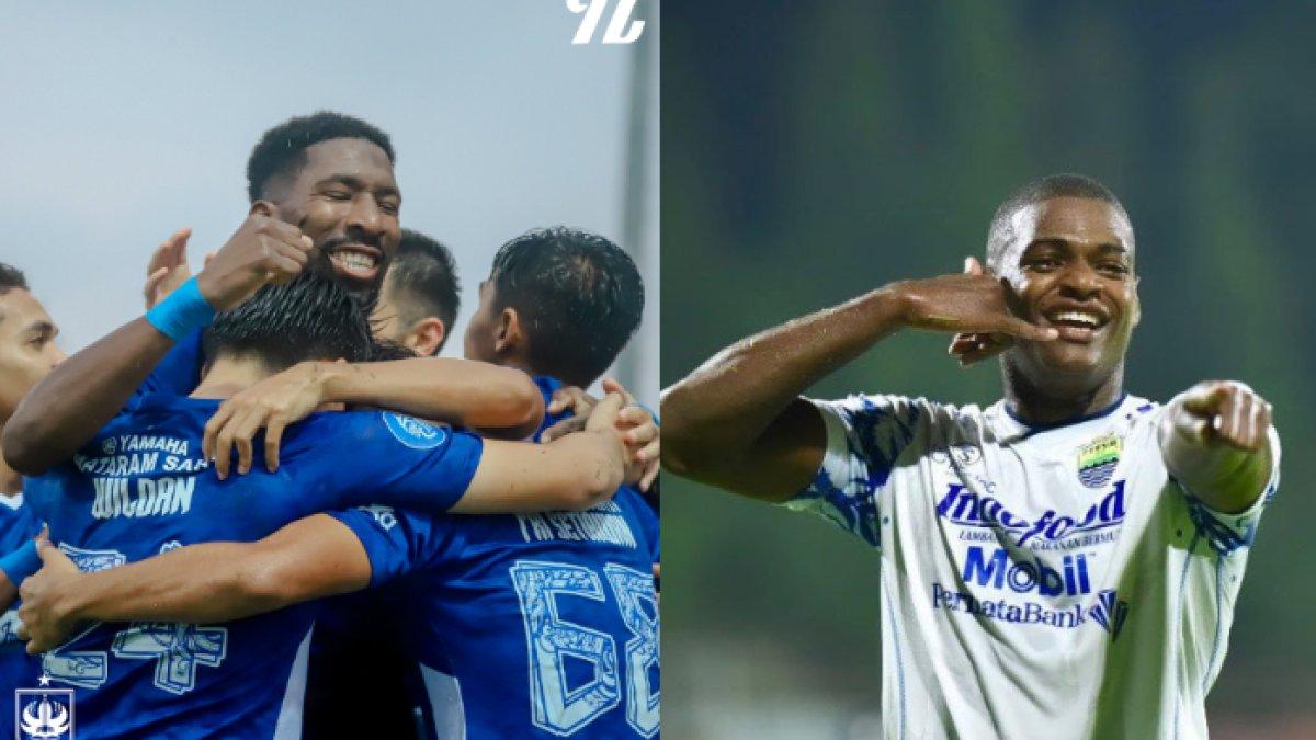 Para pemain PSIS Semarang di Liga 1 2024/2025 (kiri) dan Bruno Cantanhede ketika membela Persib Bandung (kanan).