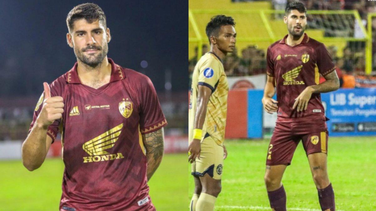 Potret bek asing milik PSM Makassar Kike Linares saat tampil perdana di Liga 1 2023/2024 dalam laga kontra Arema FC, di Stadion Gelora BJ Habibie, Jumat (20/10/2023).