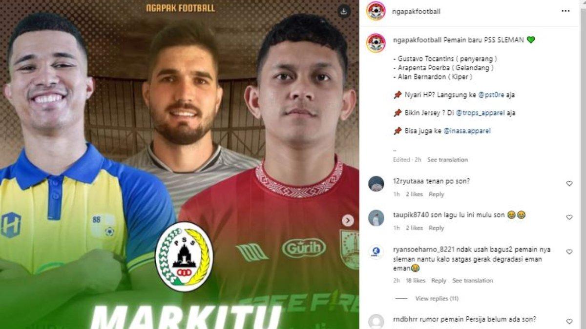 Rumor bakal segera merapatnya tiga bintang ke PSS Sleman, Gustavo Tocantins (kiri), Alan Bernardon (tengah) dan Arapenta Poerba (kanan), Minggu (30/6/2024).