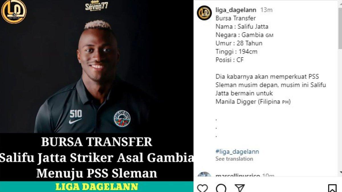RUMOR - PSS Sleman dikabarkan bakal mendatangkan sosok striker asal Gambia, yakni Salifu Jatta untuk mengarungi Liga 1 2024 kelak.