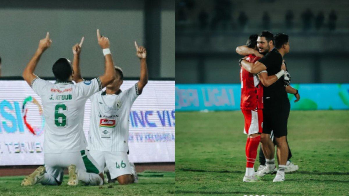 Momen cuplikan selebrasi gol dan perayaan kemenangan PSS Sleman atas tuan rumah Persita Tangerang, Jumat (18/8/2023).