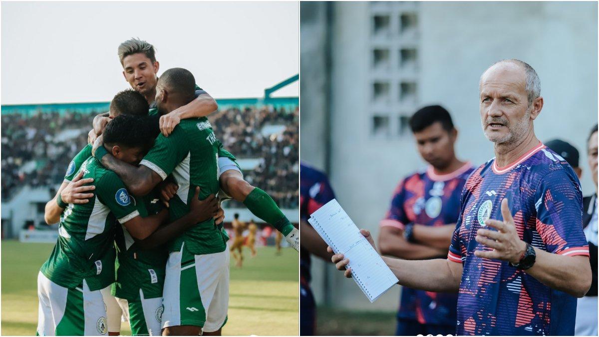 Skuad PSS Sleman (kiri) dan Rista Vidakovic (kanan).