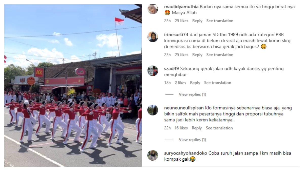 Penampilan formasi PBB siswi SMA Negeri 1 Semarapura menuai banyak sorotan dan pujian dari netizen.