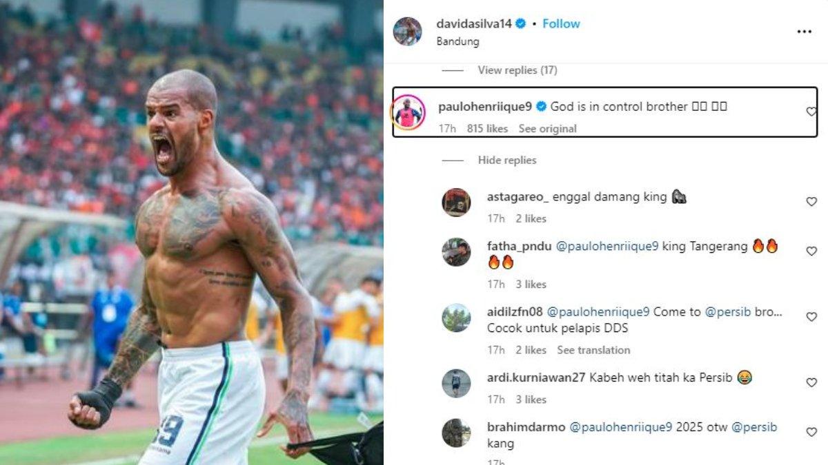 Eks Persebaya Surabaya, Paulo Henrique tampak memberi nasehat bijak kepada David da Silva yang menderita seusai tak bisa bermain di laga Persib Bandung melawan Persija Jakarta di pekan keenam Liga 1 2024. David da Silva masih absen dari Persib Bandung karena cedera yang ia derita.