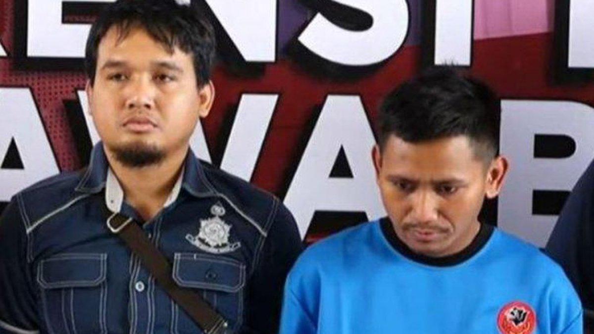Pegi, tersangka pembunuhan Vina Cirebon dalam konferensi pers, Minggu (26/5/2024)