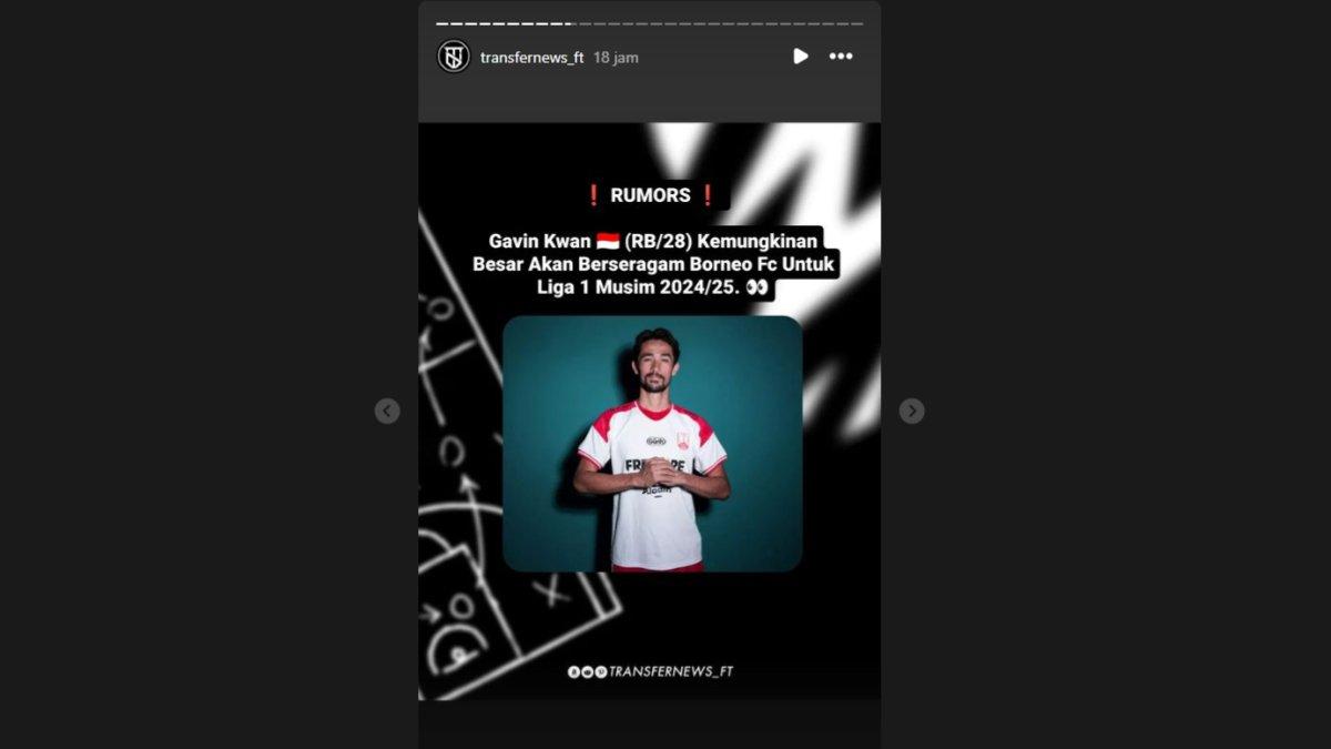 Pemain Gavin Kwan yang condong masuk ke Borneo FC.