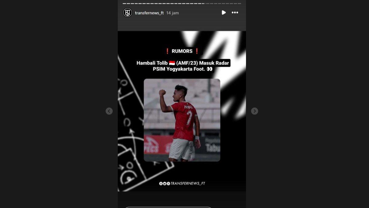 Pemain Hambali Tolib yang masuk radar PSIM Yogyakarta.