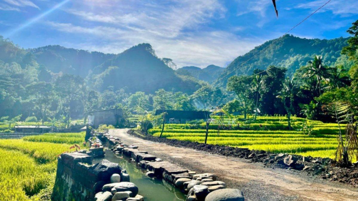 Pemandangan asri di Arenan Kalikesek yang terletak di Desa Sriwulan, Kabupaten Kendal.