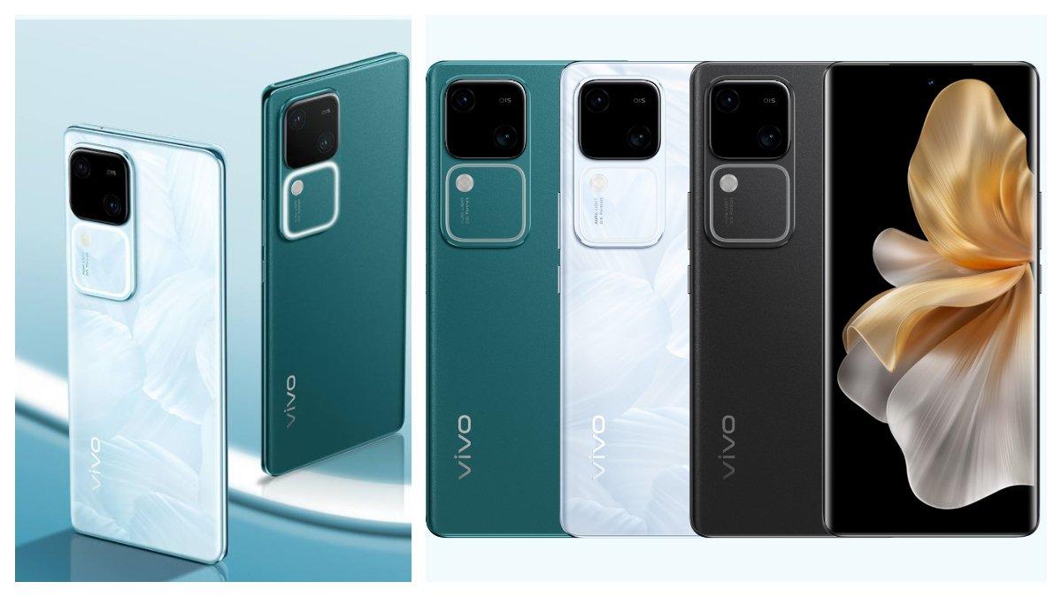 Tampilan desain bodi belakang Vivo V30 5G yang unggul dalam kamera, dengan fitur Aura Light Portrait, desain elegan, dan layar AMOLED 1.5K.