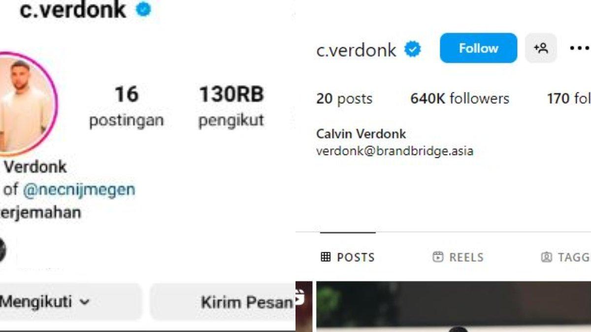 Perbandingan lonjakan followers dari Calvin Verdonk setelah debut di Timnas Indonesia. Bek kiri Timnas Indonesia terpopuler saat ini dipegang oleh Pratama Arhan, disusul oleh Nathan Tjoe-A-On kemudian Shayne Pattynama, barulah Calvin Verdonk.