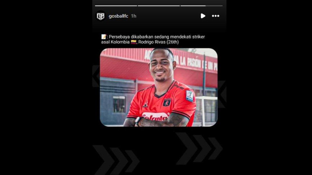 Rumor diminatinya sosok striker asal Kolombia, Rodrigo Rivas oleh Persebaya Surabaya jelang Liga 1 2024.