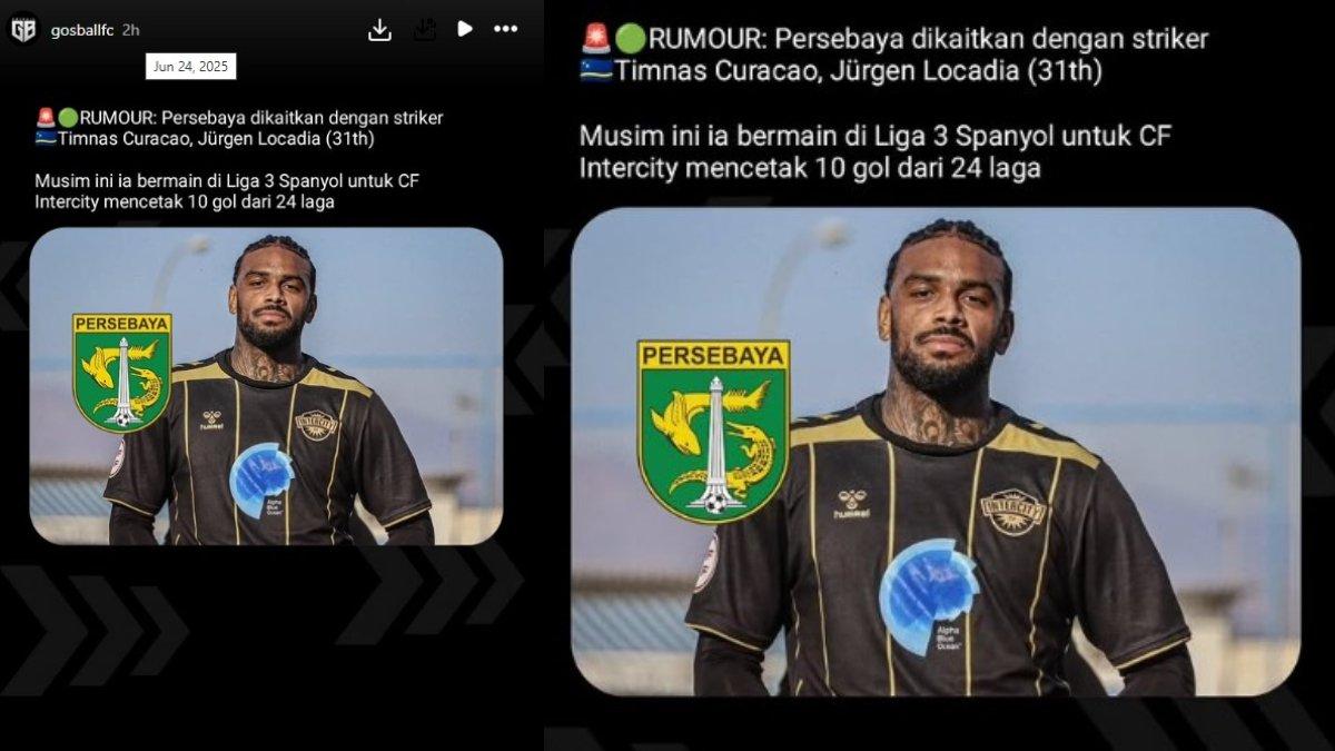 BURSA TRANSFER PERSEBAYA SURABAYA - Persebaya Surabaya tengah dikaitkan dengan striker Timnas Curacao, Jurgen Locadia.