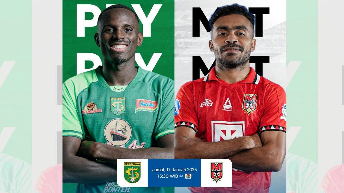 Persebaya Surabaya vs Malut United hari ini, Jumat (17/1/2025) di Stadion Gelora Bung Tomo (GBT).