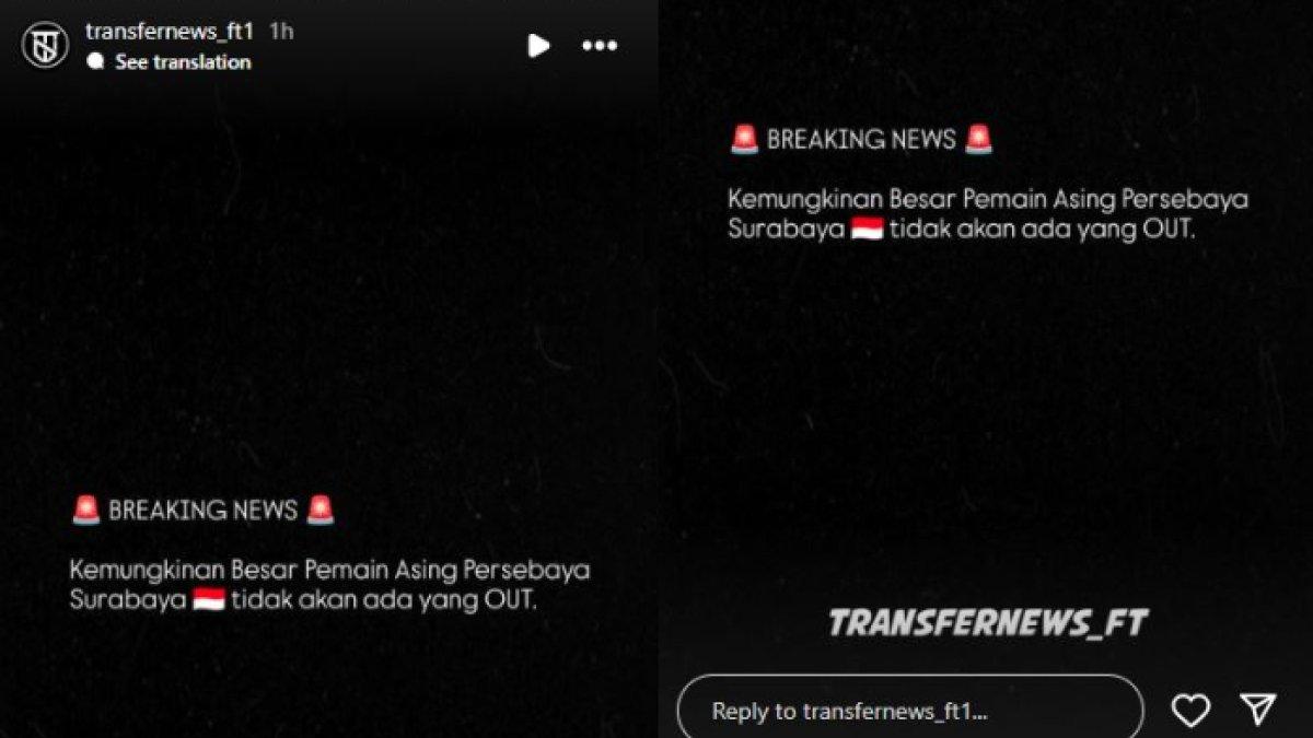 Rumor Persebaya Surabaya yang tak akan melepas pemain asingnya di putaran pertama Liga 1 2024 kemarin, Senin (6/1).
