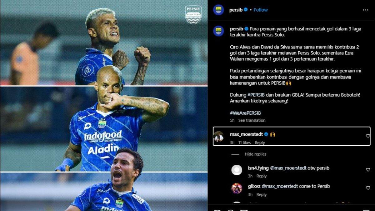Persib Bandung yang sempat menebar psywar jelang lawang Persis Solo dikomentari ole striker Timnas Jerman U-17, Max Moerstedt.