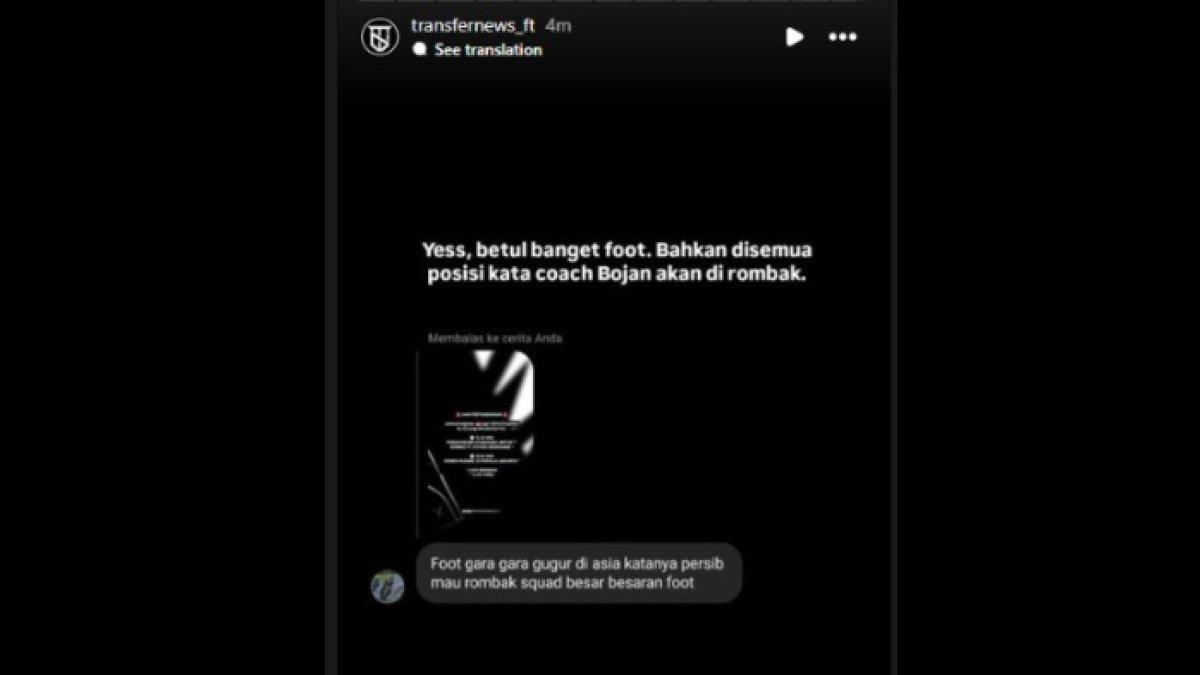 Rumor Persib Bandung yang hendak melakoni perombakan skuad seusai gagal di AFC Champions League Two 2024, Jumat (6/12).
