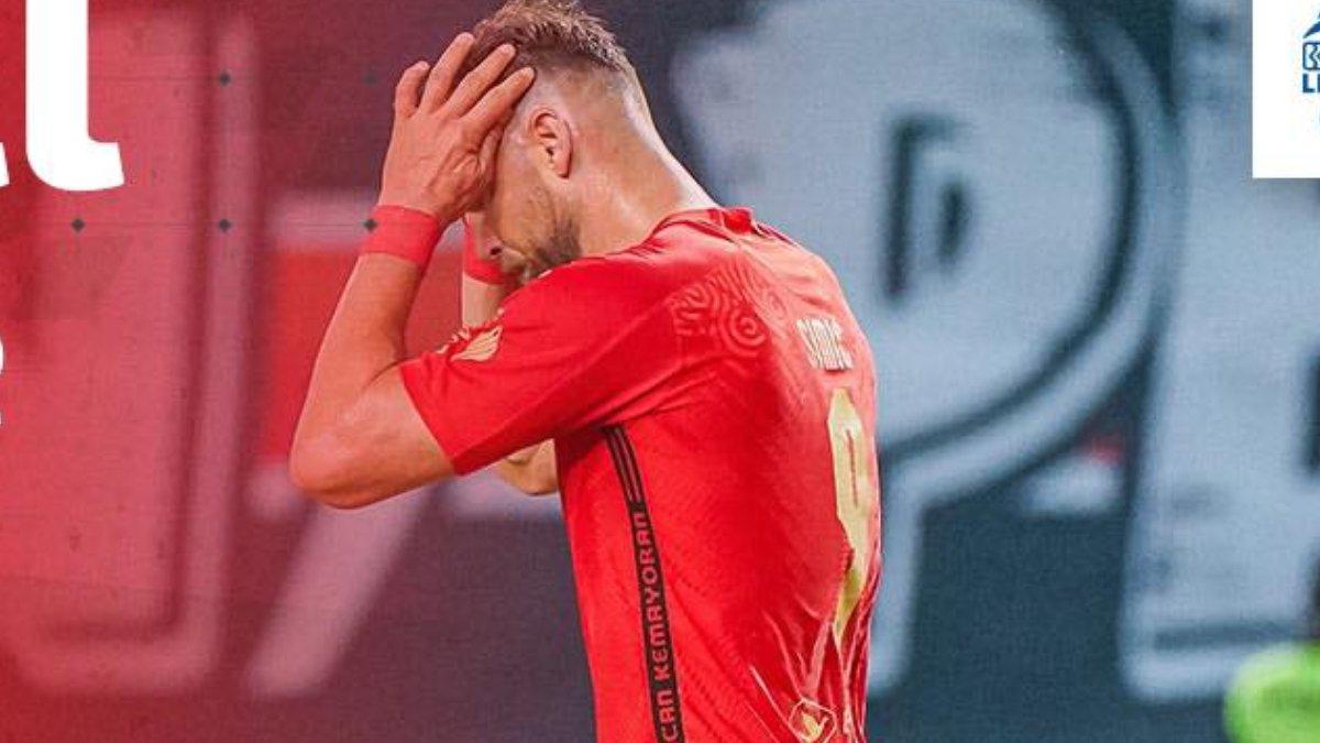 Potret penyerang Persija Jakarta, Marko Simic saat timnya kalah dari RANS Nusantara FC di pekan ke-16 Liga 1 2023.