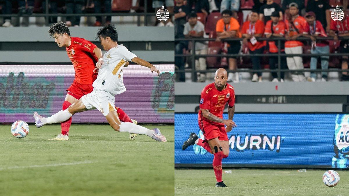 Kolase cuplikan pertandingan Persija Jakarta melawan Madura United di pekan ke-25 Liga 1 2023.