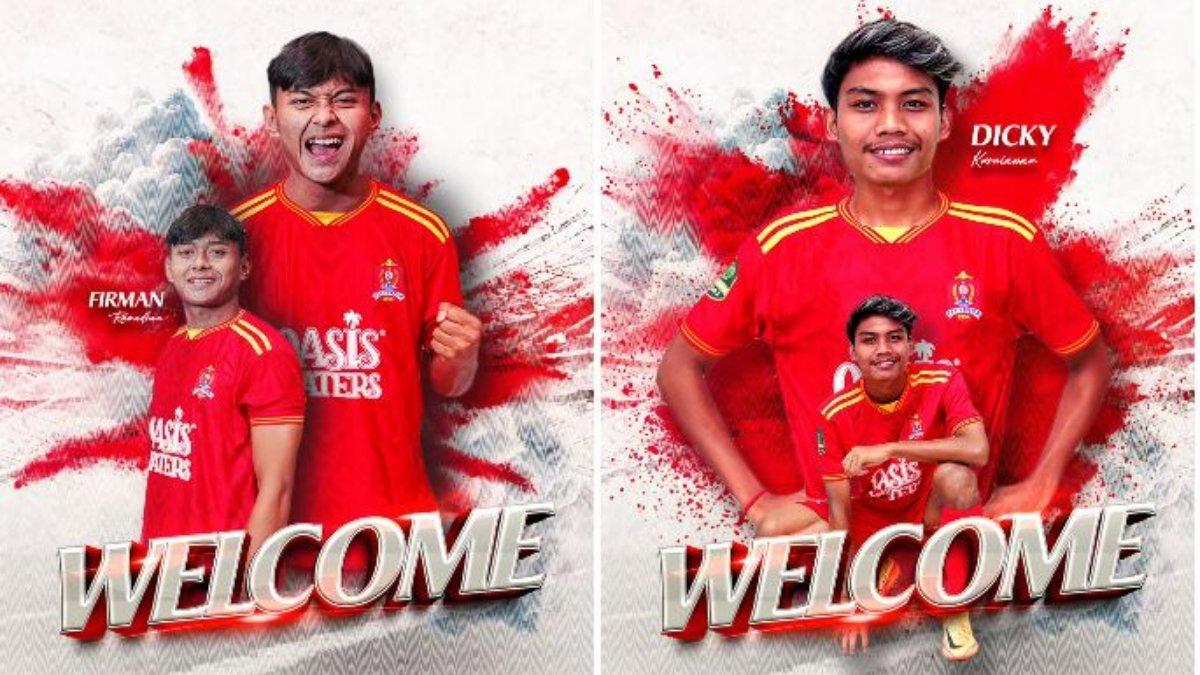TRANSFER PERSIJAP JEPARA - Persijap Jepara resmi memperkenalkan dua pemain anyarnya untuk Liga 1 2025-2026, Dicky Kurniawan (kanan) dan Firman Ramadhan (kiri), Kamis (12/6/2025).
