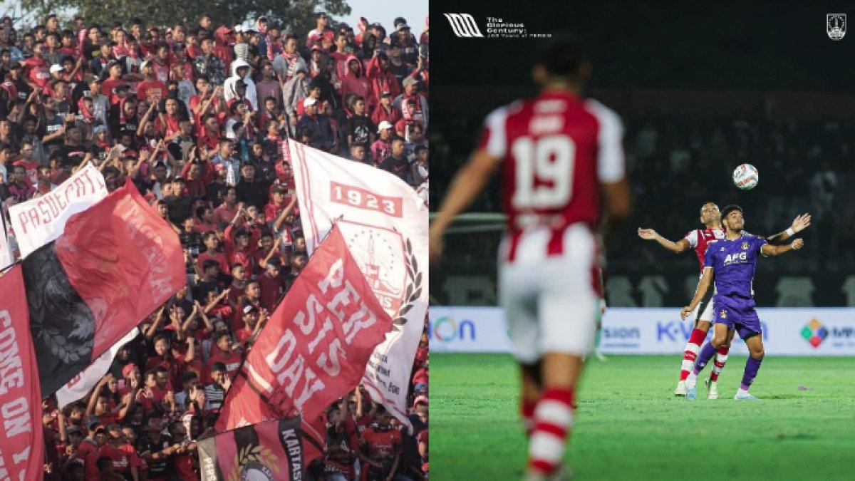 Pasoepati (kiri) dan cuplikan laga Persik Kediri vs Persis Solo (kanan).