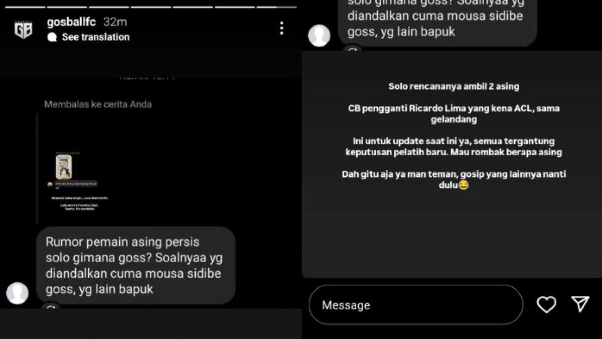 Rumor transfer Persis Solo jelang putaran kedua Liga 1 2024, di mana Laskar Sambernyawa kabarnya akan mencari dua sosok asing baru.