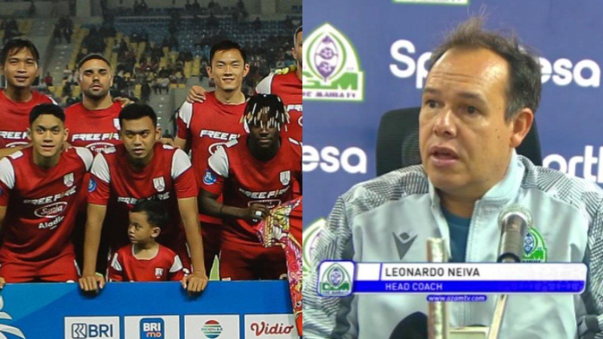 Kolase skuad Persis Solo di Liga 1 2024 (kiri) dan kandidat pelatih barunya, Leo Neiva (kanan).